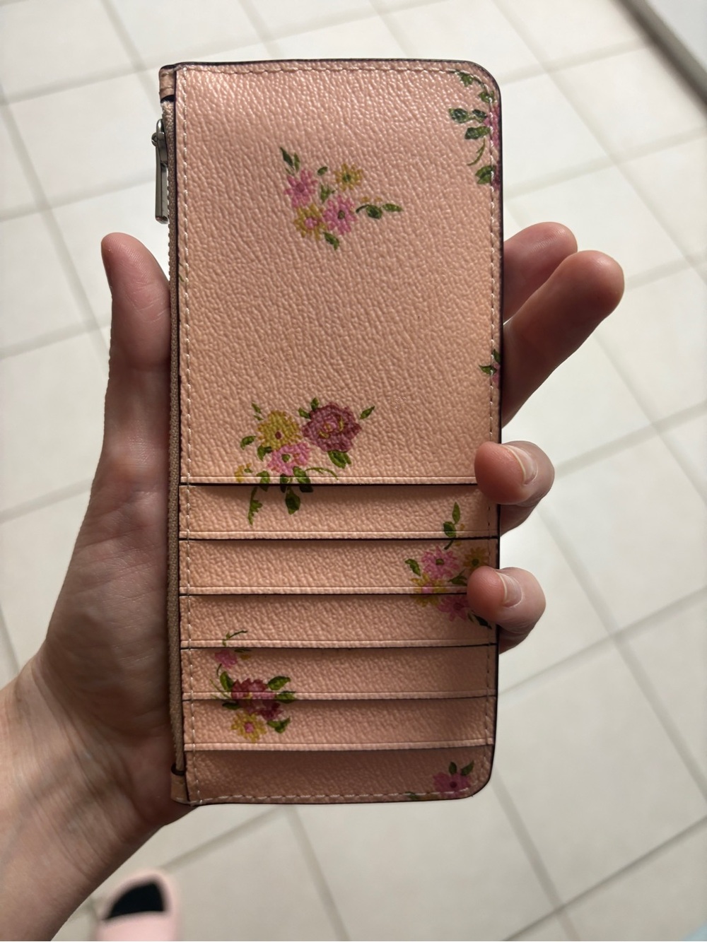 Coach Pouch/ Card Carrier Pink Floral- Restored. **Free with purchase** - Picture 4 of 4